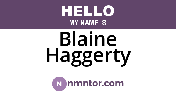 Blaine Haggerty