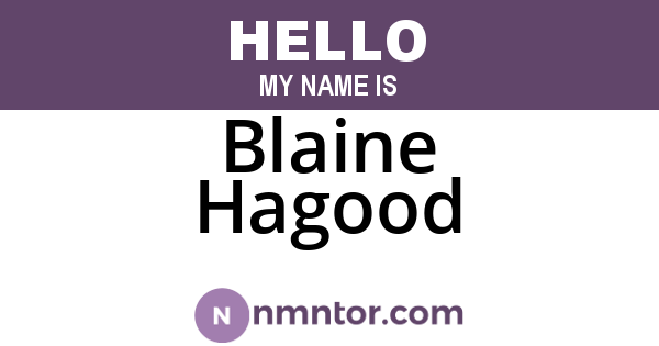 Blaine Hagood