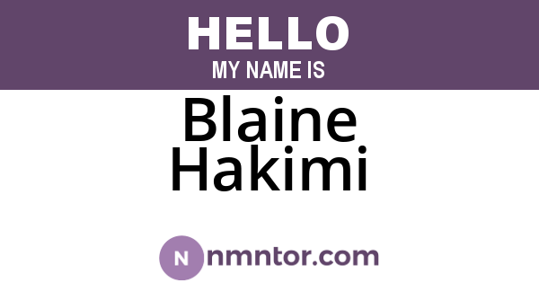 Blaine Hakimi