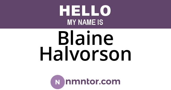 Blaine Halvorson
