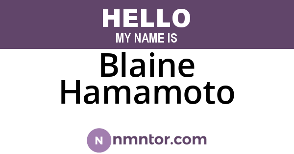 Blaine Hamamoto