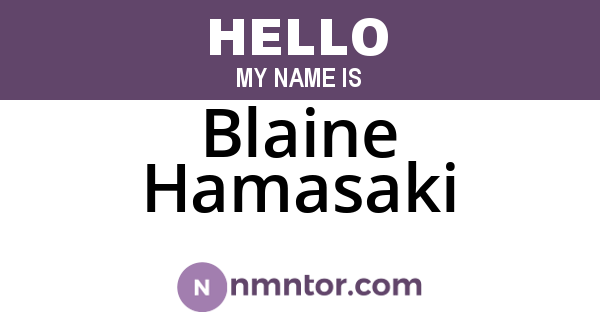 Blaine Hamasaki
