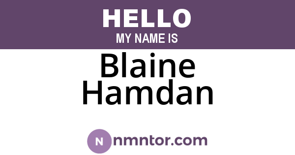 Blaine Hamdan