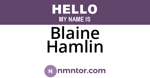 Blaine Hamlin