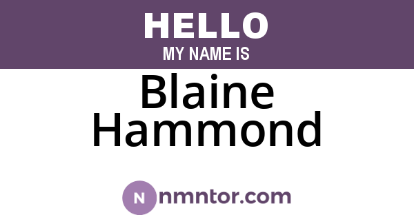 Blaine Hammond