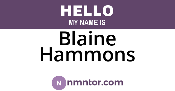 Blaine Hammons