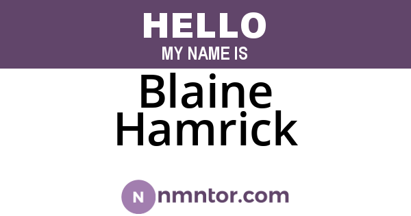 Blaine Hamrick