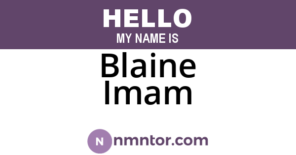 Blaine Imam