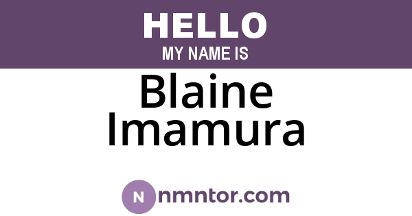 Blaine Imamura