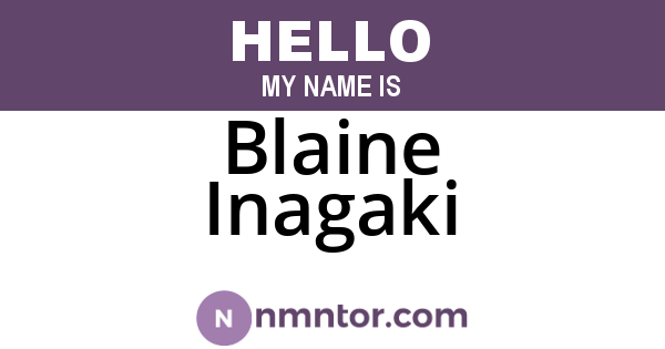 Blaine Inagaki