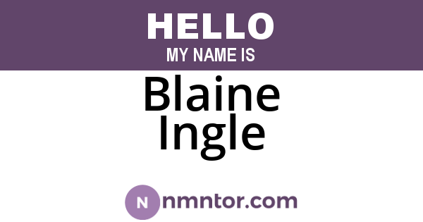 Blaine Ingle