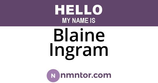 Blaine Ingram
