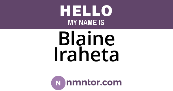 Blaine Iraheta