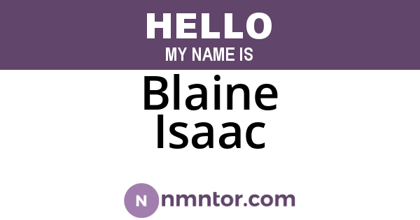 Blaine Isaac