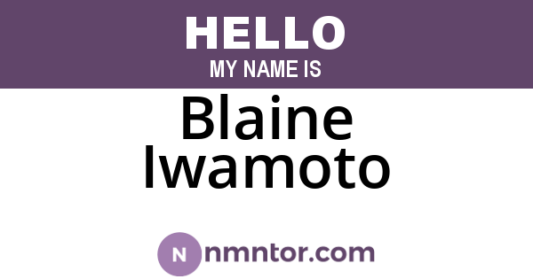 Blaine Iwamoto