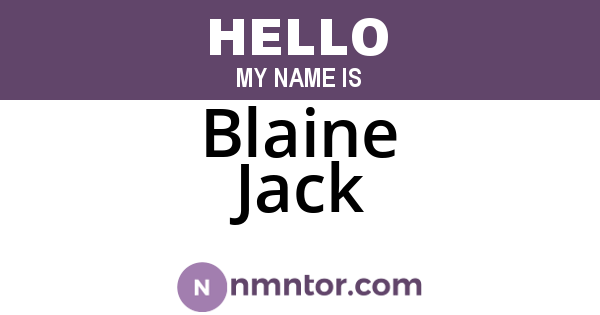 Blaine Jack