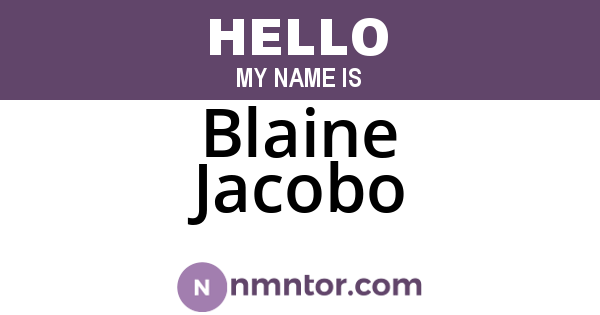 Blaine Jacobo