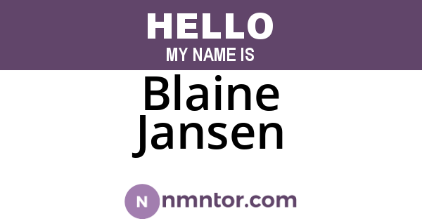 Blaine Jansen