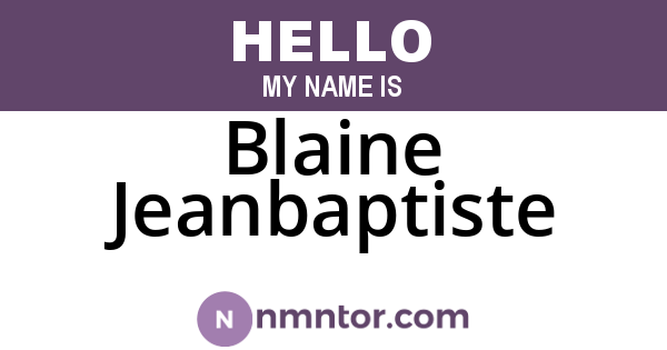 Blaine Jeanbaptiste