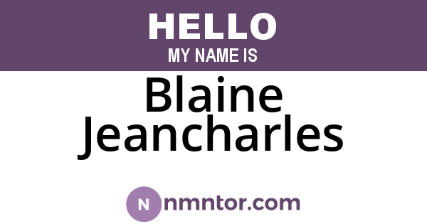 Blaine Jeancharles