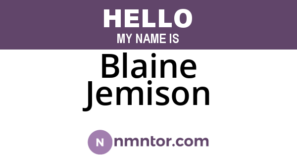 Blaine Jemison