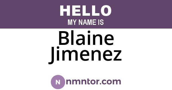 Blaine Jimenez