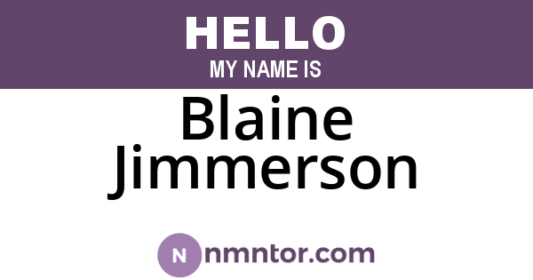 Blaine Jimmerson
