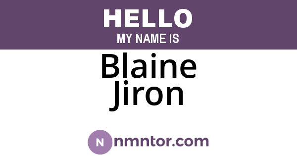 Blaine Jiron