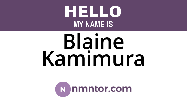 Blaine Kamimura