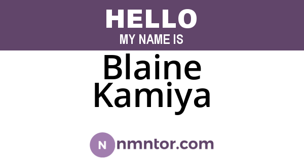 Blaine Kamiya