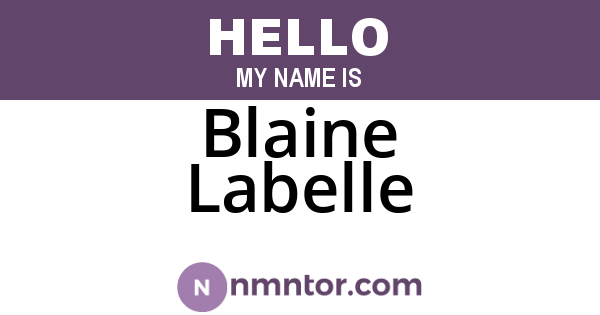 Blaine Labelle