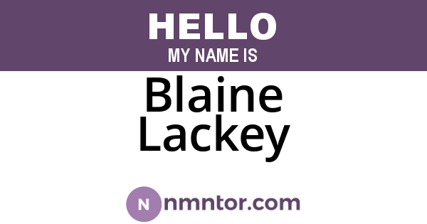 Blaine Lackey