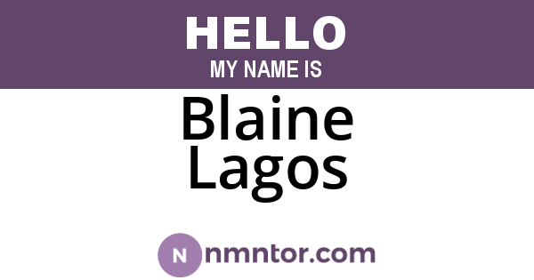 Blaine Lagos