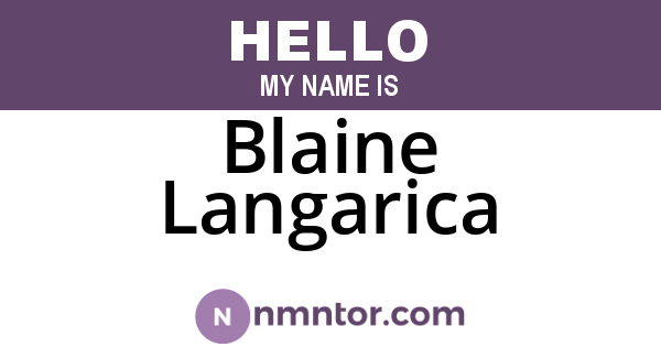 Blaine Langarica