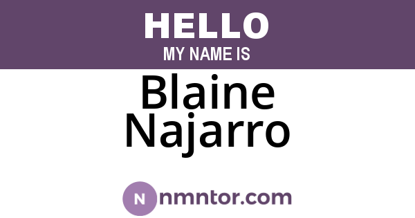 Blaine Najarro