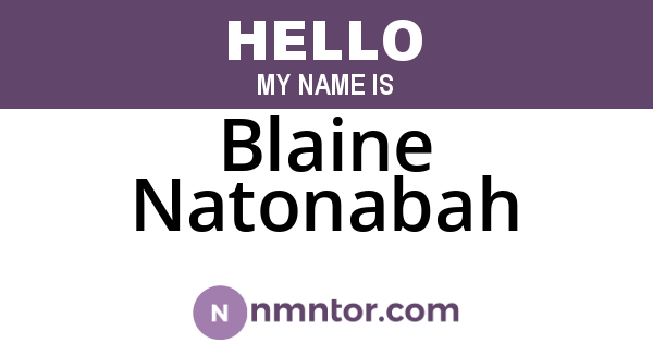 Blaine Natonabah