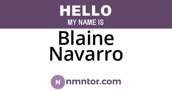 Blaine Navarro