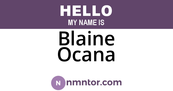 Blaine Ocana