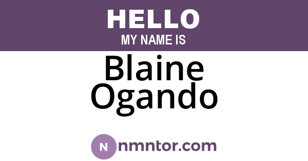 Blaine Ogando