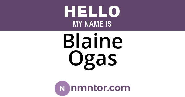 Blaine Ogas