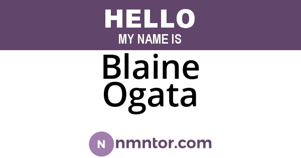 Blaine Ogata