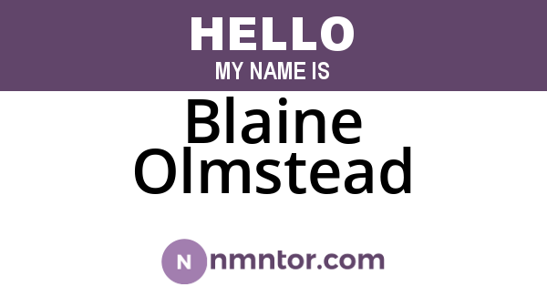 Blaine Olmstead