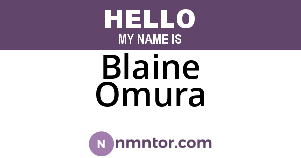 Blaine Omura