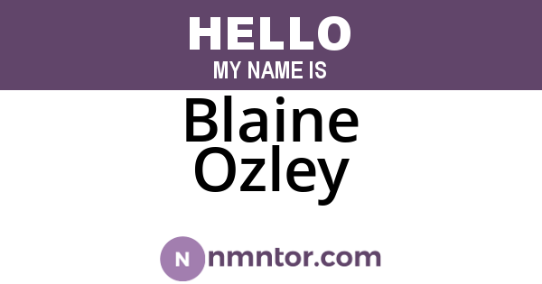 Blaine Ozley