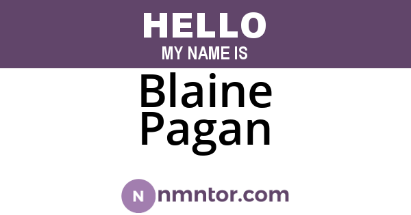 Blaine Pagan