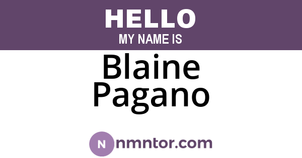 Blaine Pagano