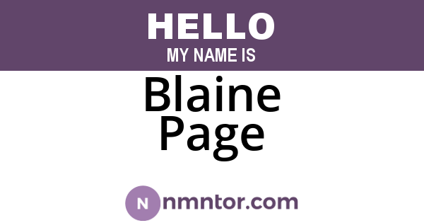 Blaine Page