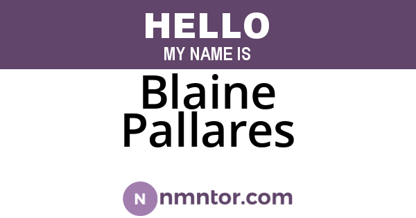 Blaine Pallares