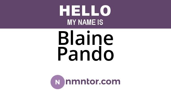 Blaine Pando