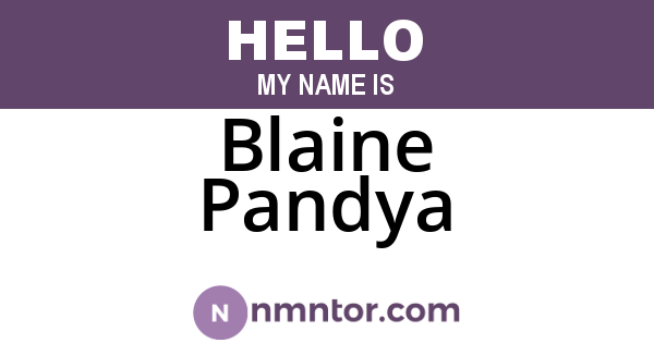 Blaine Pandya